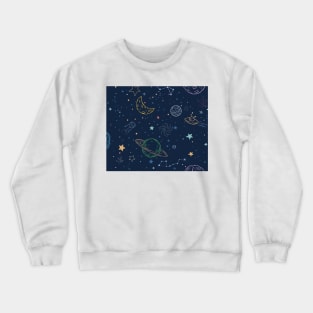 Colorful seamless space pattern Crewneck Sweatshirt